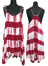 Dress092 Border Tie-Dye Tunic Dress/Raspberry