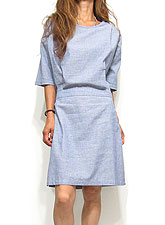 Dress119 Half Tucked Cotton Dress/Blue