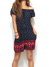 Dress125 Off Shoulder Rompers/ Paisley on Navy