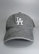 Hat003 LA Embroidery Pigment Cap/Grey