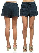 Pants121 Basic Linen Shorts/Navy