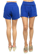 Pants136 Linen Short Pants/ Blue