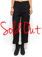 Pants158 Roll-Over Cropped Wide Pants/Black