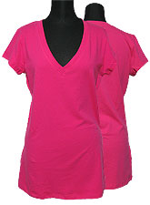 Tops216 Basic Oversized V-Neck T-Shirt/Pink
