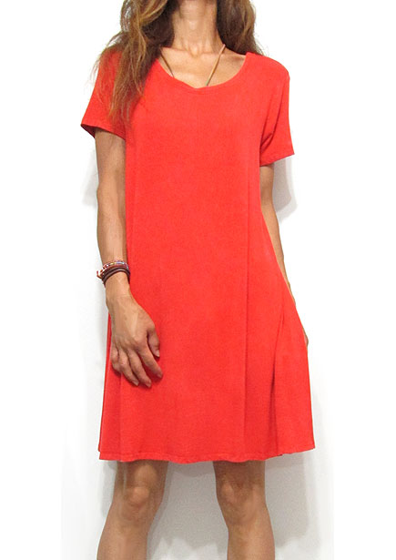 Dress136 Heavy-Weight Jersey T Dress/Red
