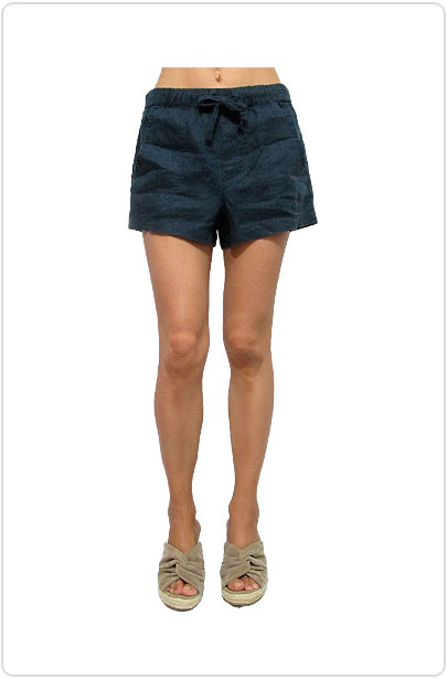 Pants121 Basic Linen Shorts/Navy
