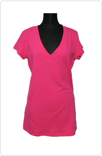 Tops216 Oversized V-Neck T-Shirt/Pink