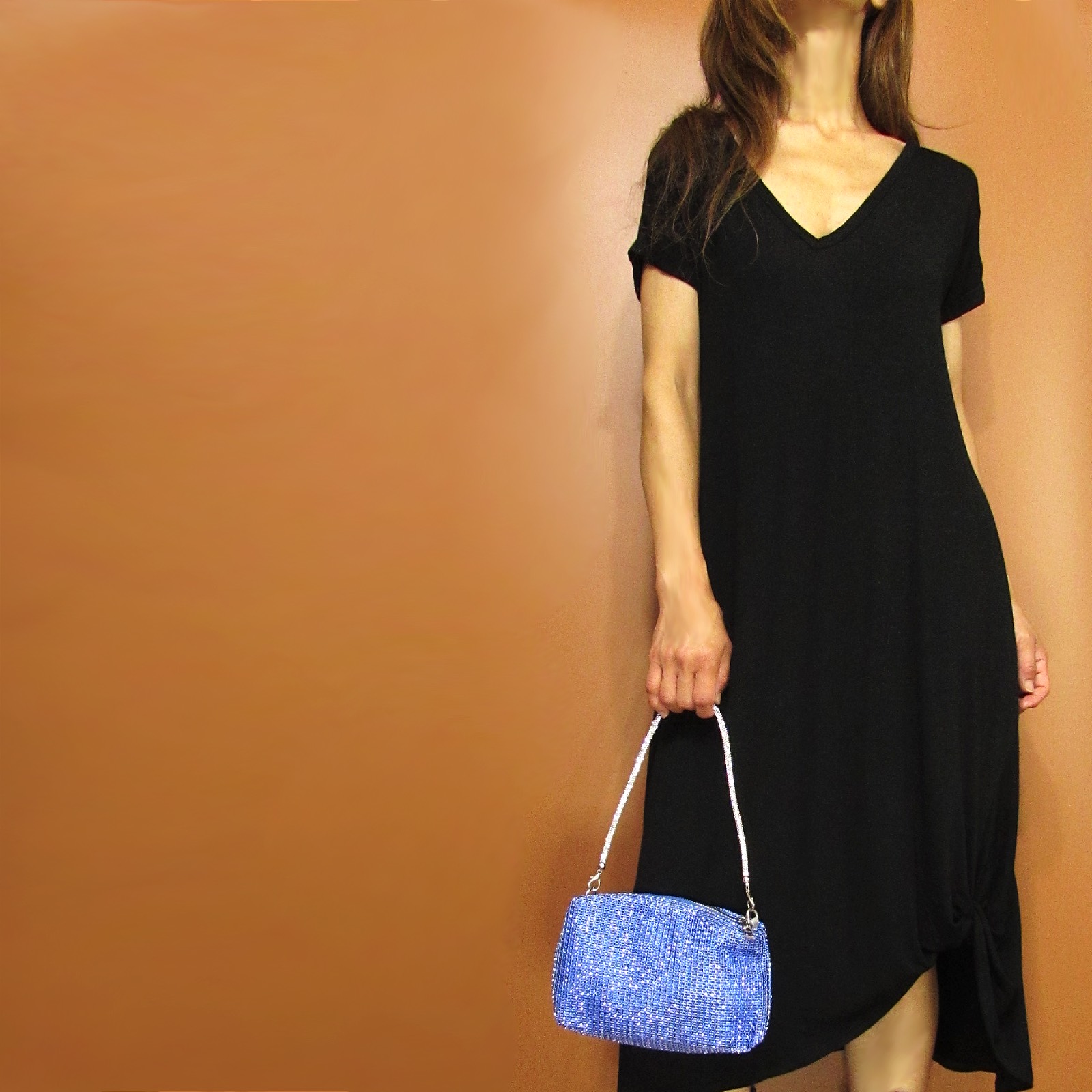 Bag148 3-Way Studded Clutch Bag/Blue
