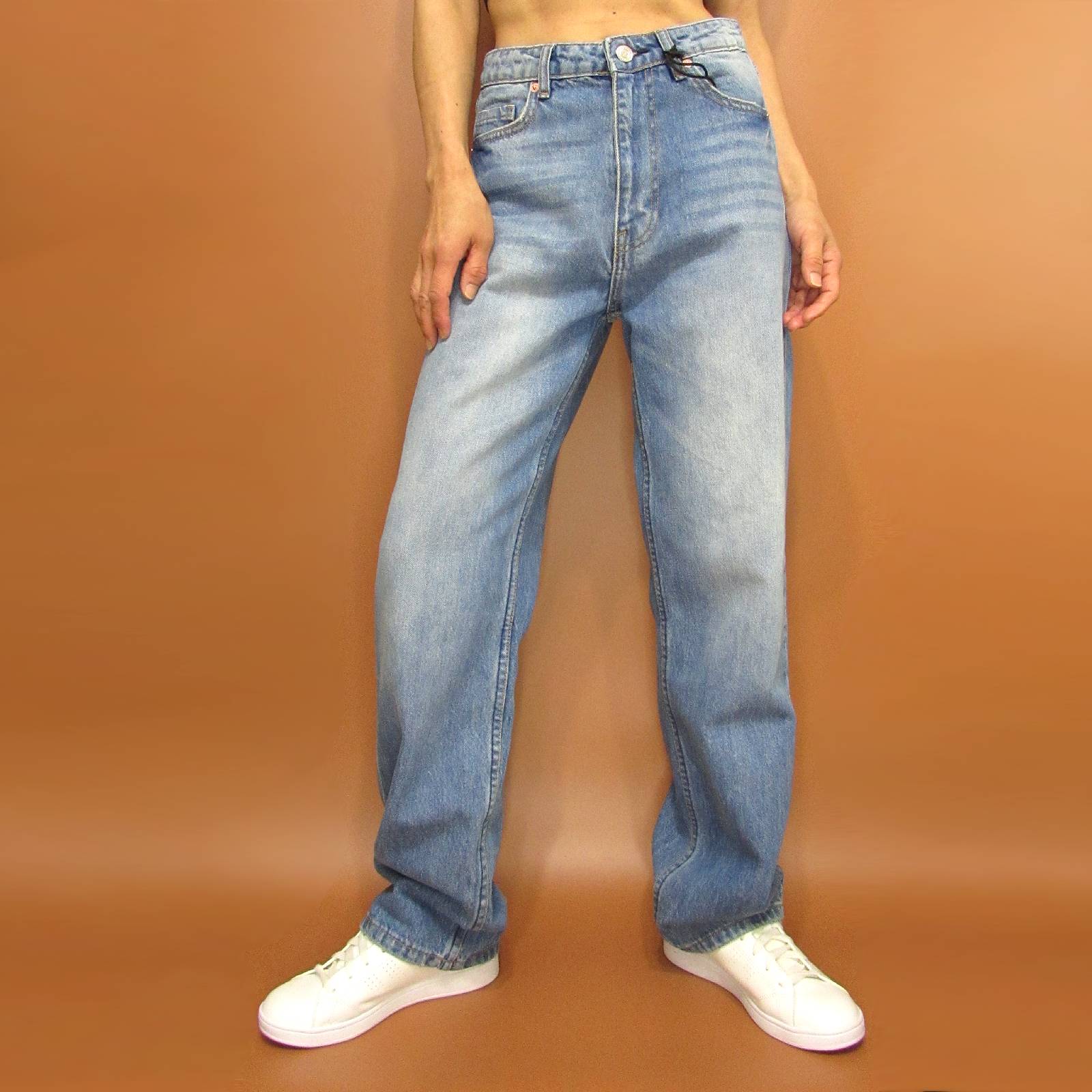 Denim080 Highrise Loose Fit Jeans/Washed Denim