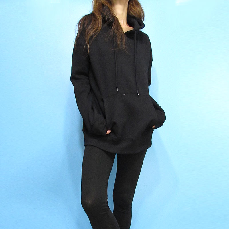 Outer086 Basic Oversized Hoodie/Black