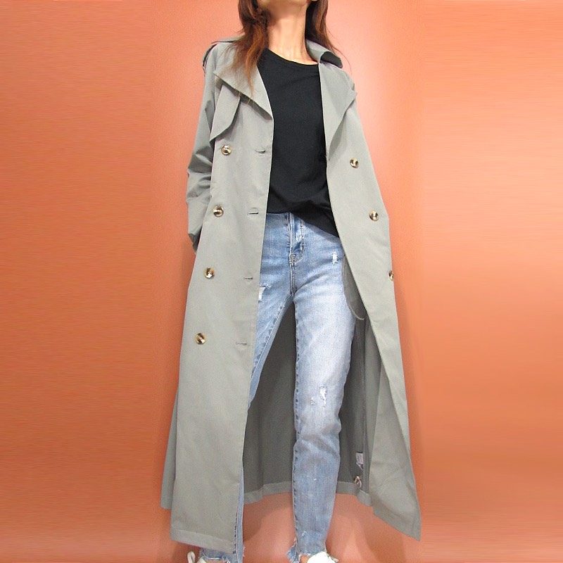 Outer097 Oversize Trench Coat/Sage
