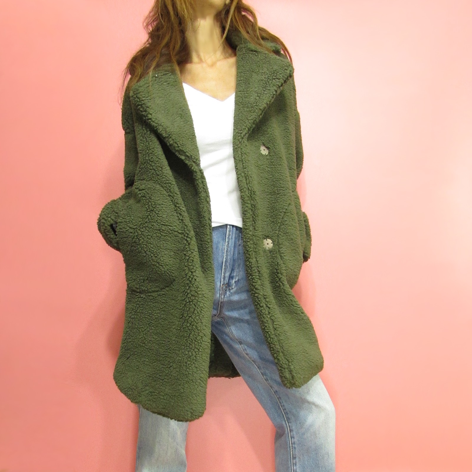 Outer105 Sherpa Mid Length Coat/Olive