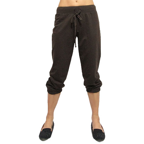 Pants108 Capri Sweat Pants/Brown