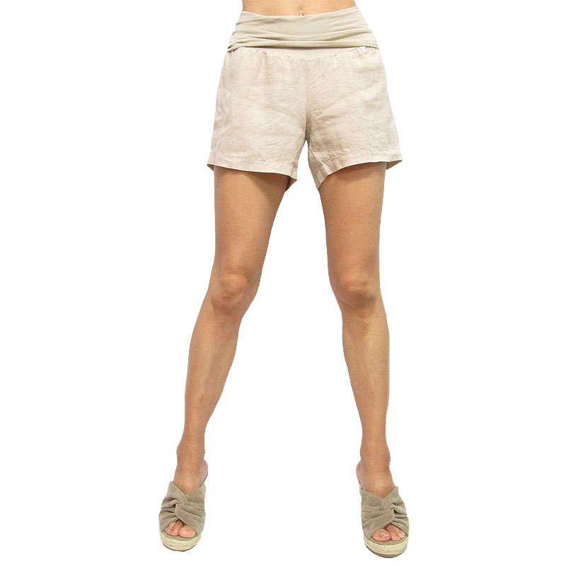 Pants135 Linen Short Pants/Khaki