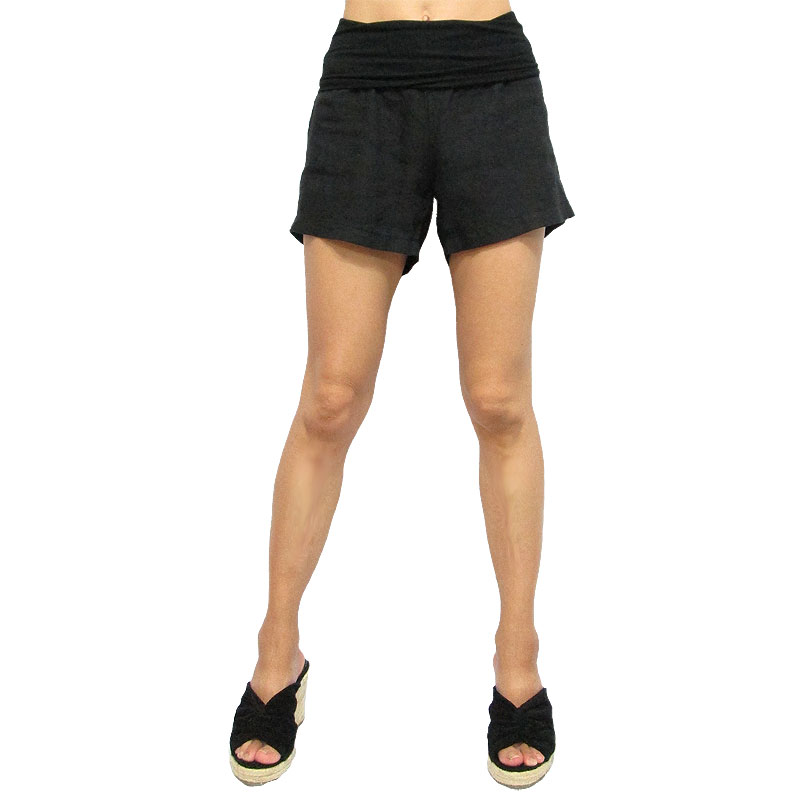 Pants137 Linen Short Pants/Black