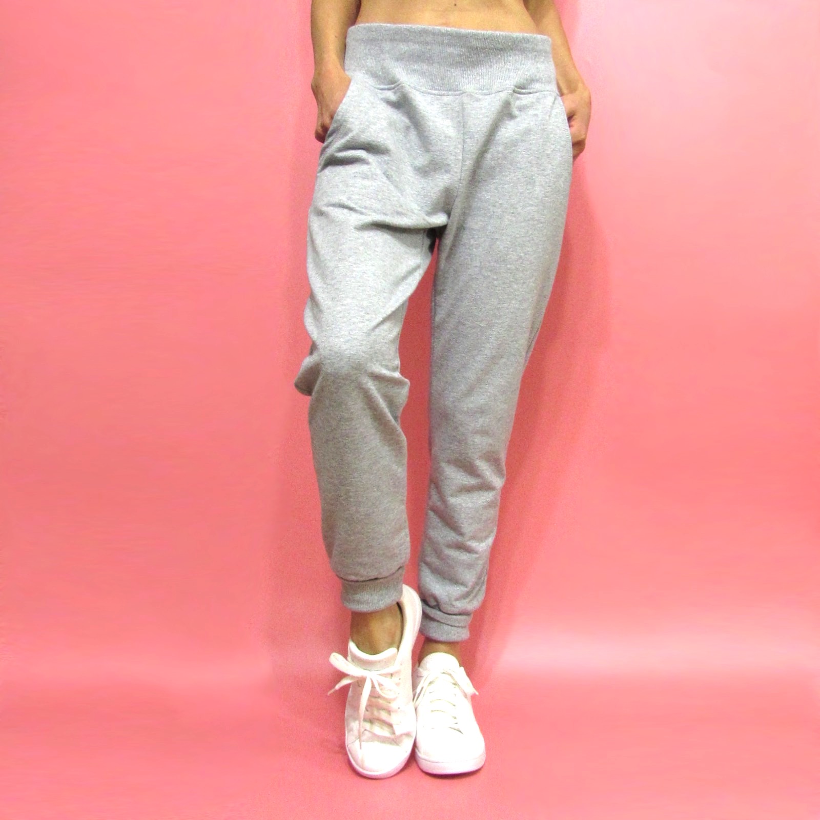 Pants263 French Terry High Waist Joggers/Heather Grey