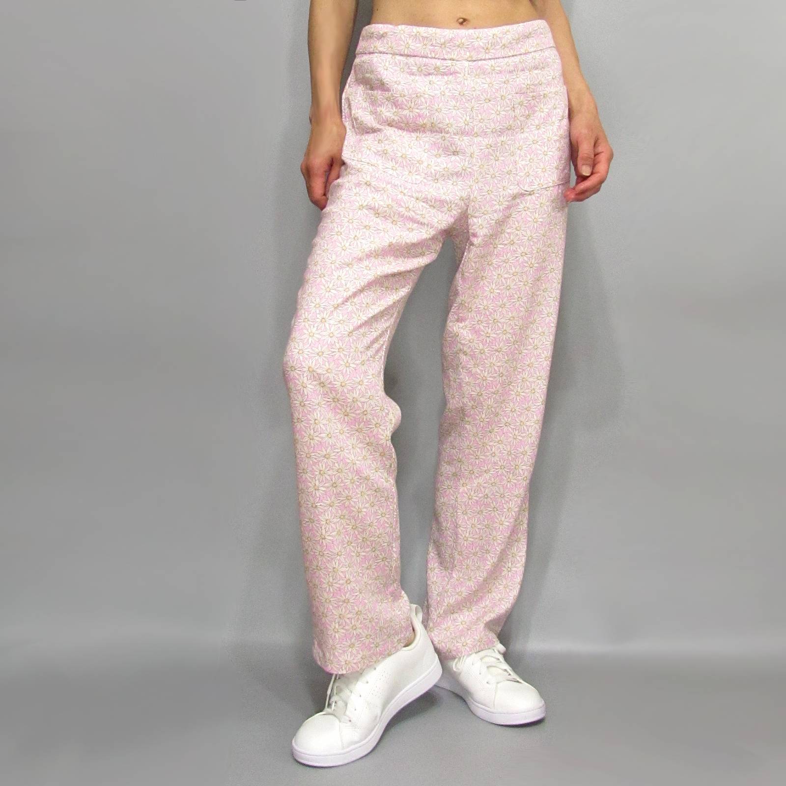 Pants275 Chamomile Print Pocketed Lousy Pants/Pink