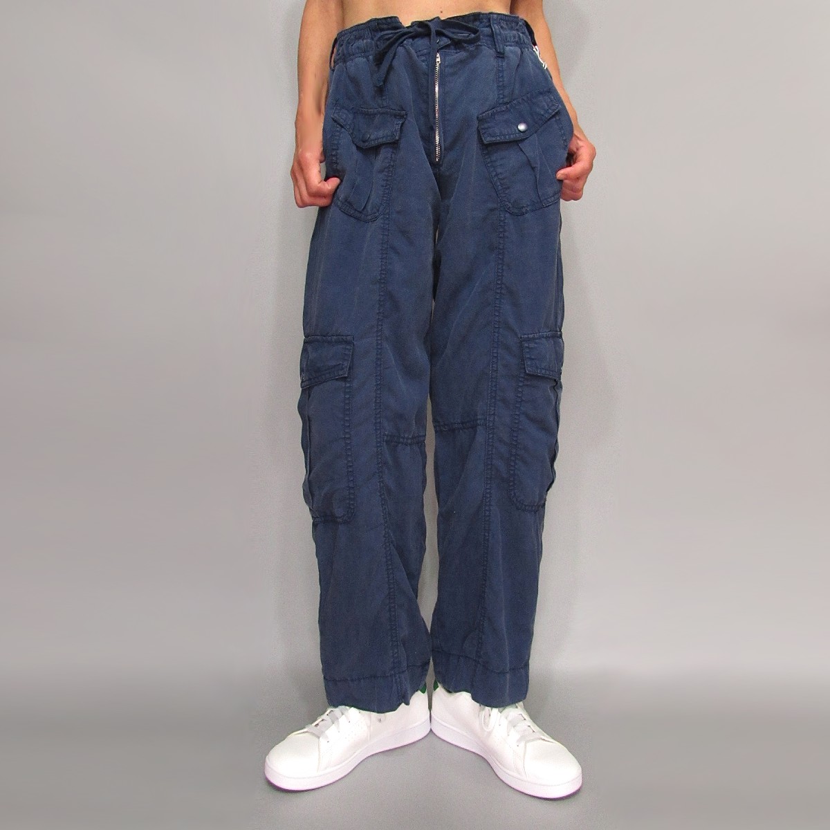 Pants295 Lyocell Linen Cargo Pants/Navy