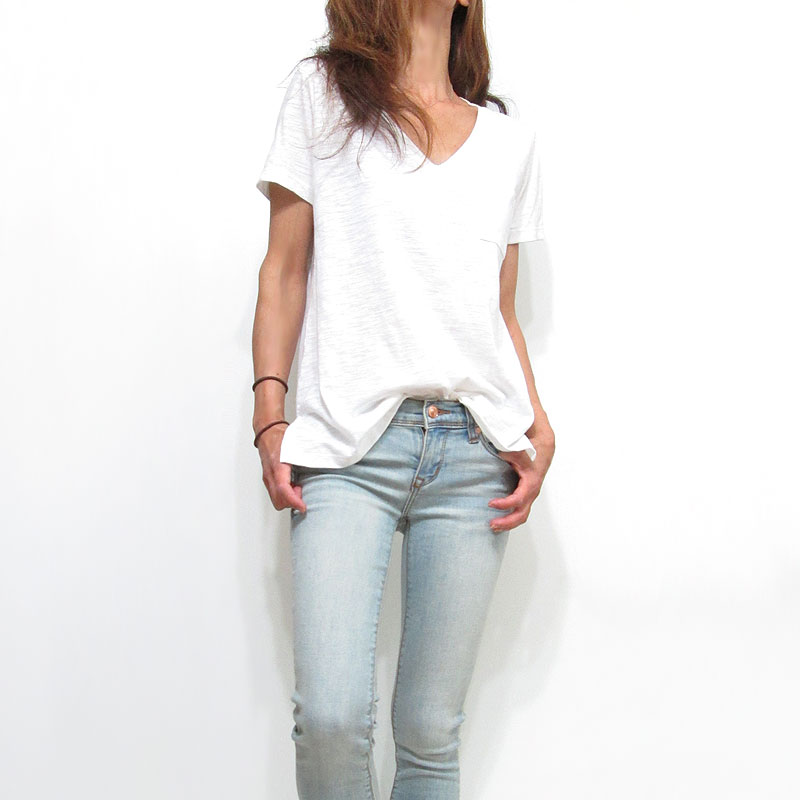 Tops741 Relax Slub T with Pocket/Off White